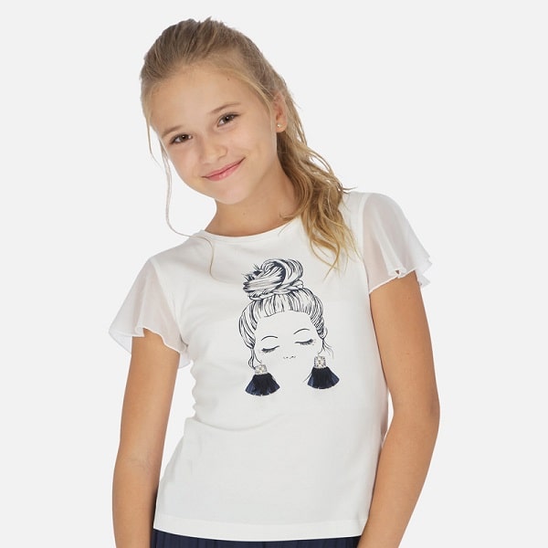Camiseta manga corta pendientes para niñas de Mayoral