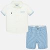 Conjunto camisa y bermudas bebés niños lino de Mayoral