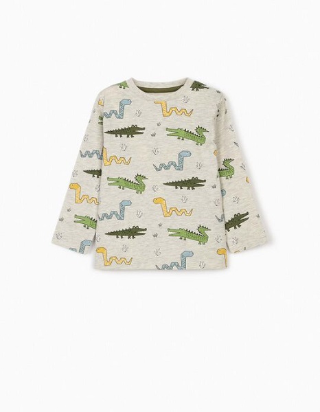 Camiseta bebe manga larga animales Zippy