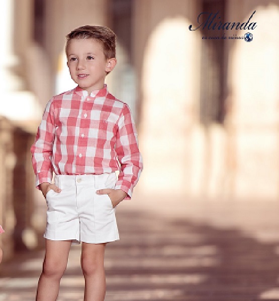 niño y camisa coral Miranda - Moda Infantil