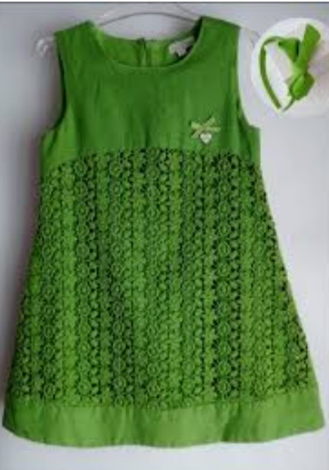 Vestido guipur verde Mayoral