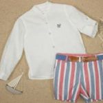 traje niño camisa y bermudas a rayas