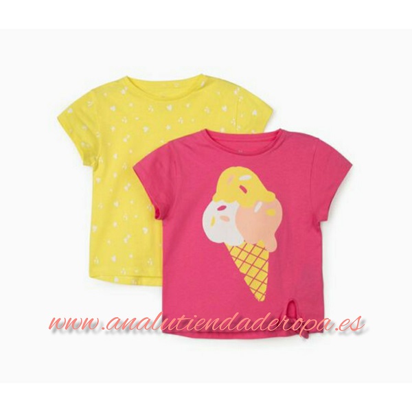 2 camisetas para niña helado Zippy