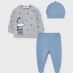 Conjunto bebe polaina con gorro estrellas
