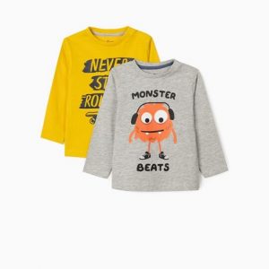 Pack 2 camisetas bebe Monster