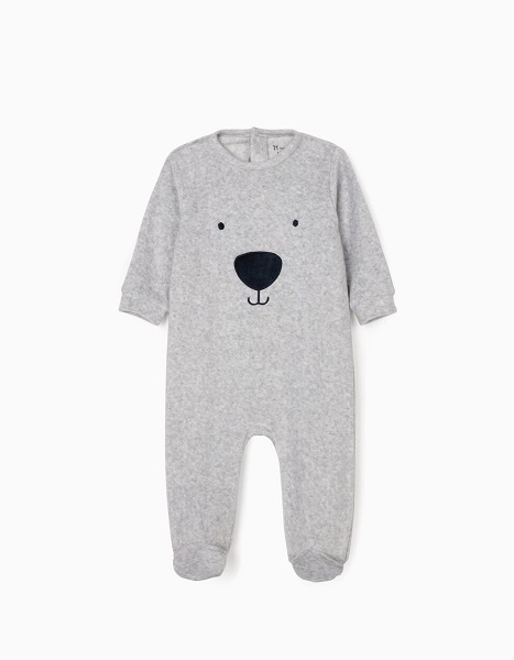 Pijama bebe tundosado gris Zippy