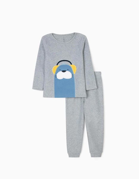 Pijama polar niño gris