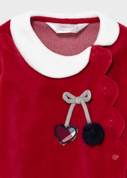 detalle pijama rojo bebe tundosado Mayoral