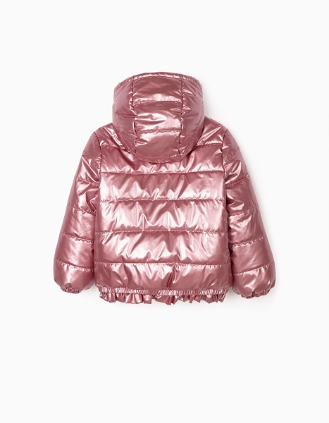 trasera chaqueton niña rosa metalizado