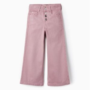 Pantalón rosa de piernas ancha para niña