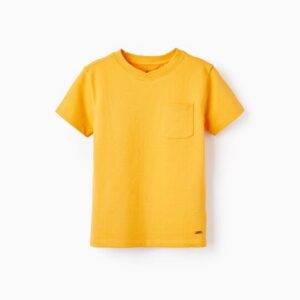Camiseta piqué amarillo para niño