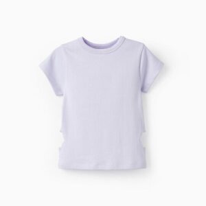 Camiseta para niña canalé lila