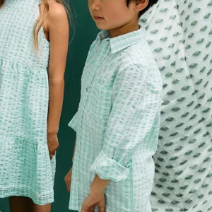 Camisa vichy verde agua para niño Zippy