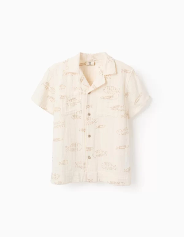 Camisa bambula cruda niño