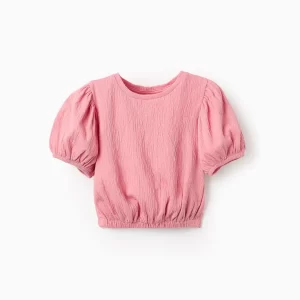 Camisa corta para niña rosa