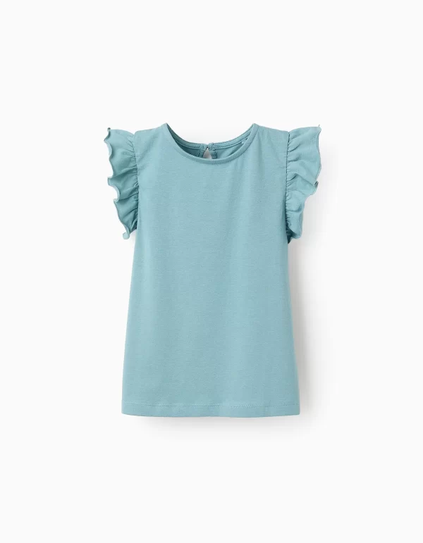Camiseta sin mangas con volante niña