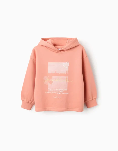 Sudadera para niña naranja Zippy