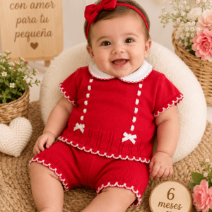 Conjunto de hilo rojo para bebé